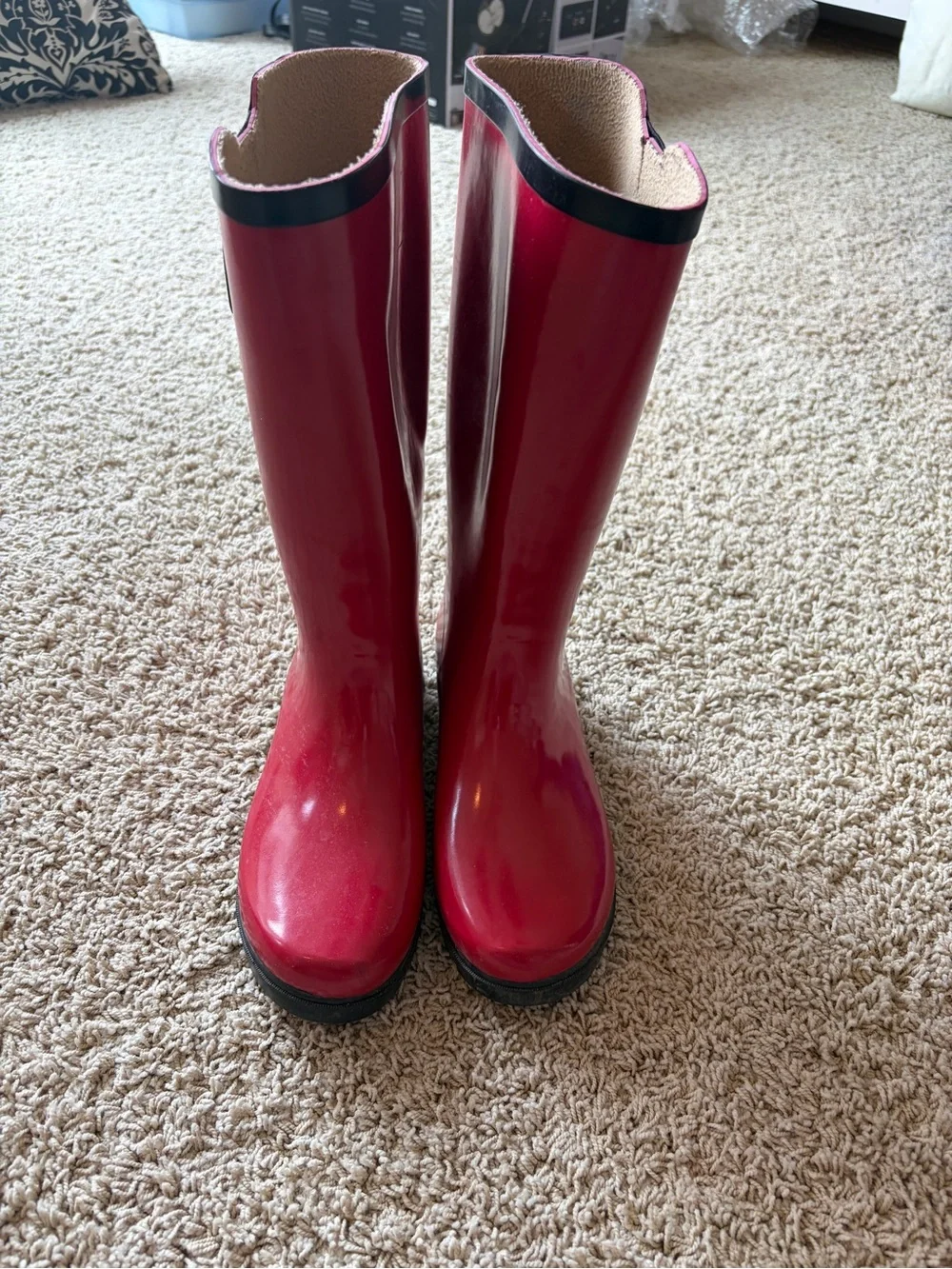 Sierra West Rain Boots Women’s Size 10 Red Rubber Tall Buckle Waterproof